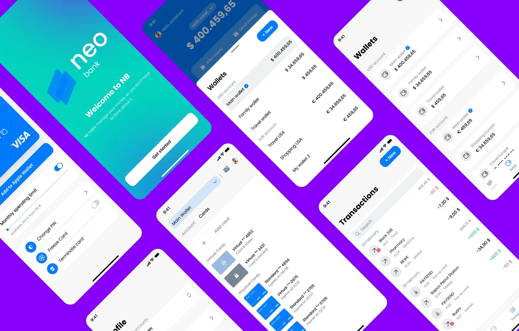 fintech app screens 1